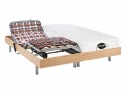 NATUREA Cama articulada eléctrica roble LYSIS III motor OKIN 2x90x200 cm Color natural claro Hot