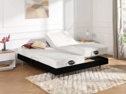 NATUREA Cama articulada eléctrica LYSIS III motor OKIN 2x90x200 cm Negro Hot