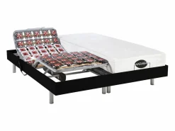 NATUREA Cama articulada eléctrica LYSIS III motor OKIN 2x90x200 cm Negro Hot