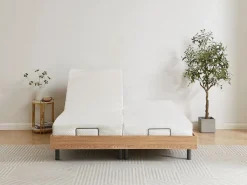 Ysmée Cama articulada eléctrica somier colchón memoria de forma 2 x 80 x 200 cm beige SASORA Color natural claro Outlet