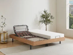 Ysmée Somier Relax|Cama articulada eléctrica somier colchón memoria de forma 2 x 90 x 200 cm beige SASORA