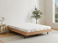 Ysmée Somier Relax|Cama articulada eléctrica somier colchón memoria de forma 2 x 90 x 200 cm beige SASORA