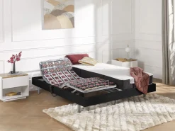 Cama articulada eléctrica somier colchón de muelles 5 zonas 2 x 70 x 190 cm beige MANAM^Ysmée Clearance