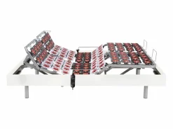 Ysmée Cama articulada eléctrica somier colchón memoria de forma 2 x 70 x 190 cm gris SASORA Blanco Clearance