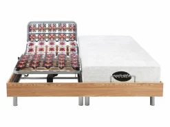 NATUREA Cama articulada eléctrica roble LYSIS III motor OKIN 2x80x200 cm Color natural claro Best