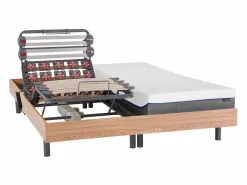 Cama articulada eléctrica somier colchón de muelles 5 zonas 2 x 80 x 200 cm beige ANTALISA^Ysmée Hot
