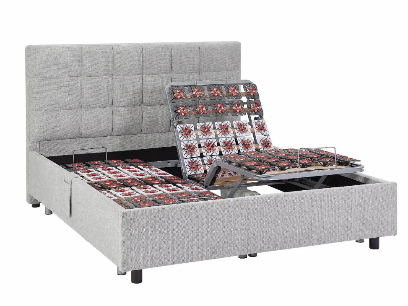 Ysmée Cama Articulada|Cama articulada eléctrica somier colchón látex 3 zonas 2 x 90 x 200 cm tela JOFAR