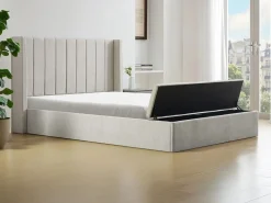 Vente-unique Cama Con Canapé|Cama baúl 140 x 190 cm con banco de tela en color - DOUINO