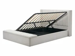 Vente-unique Cama Con Canapé|Cama baúl 140 x 190 cm con banco de tela en color - DOUINO