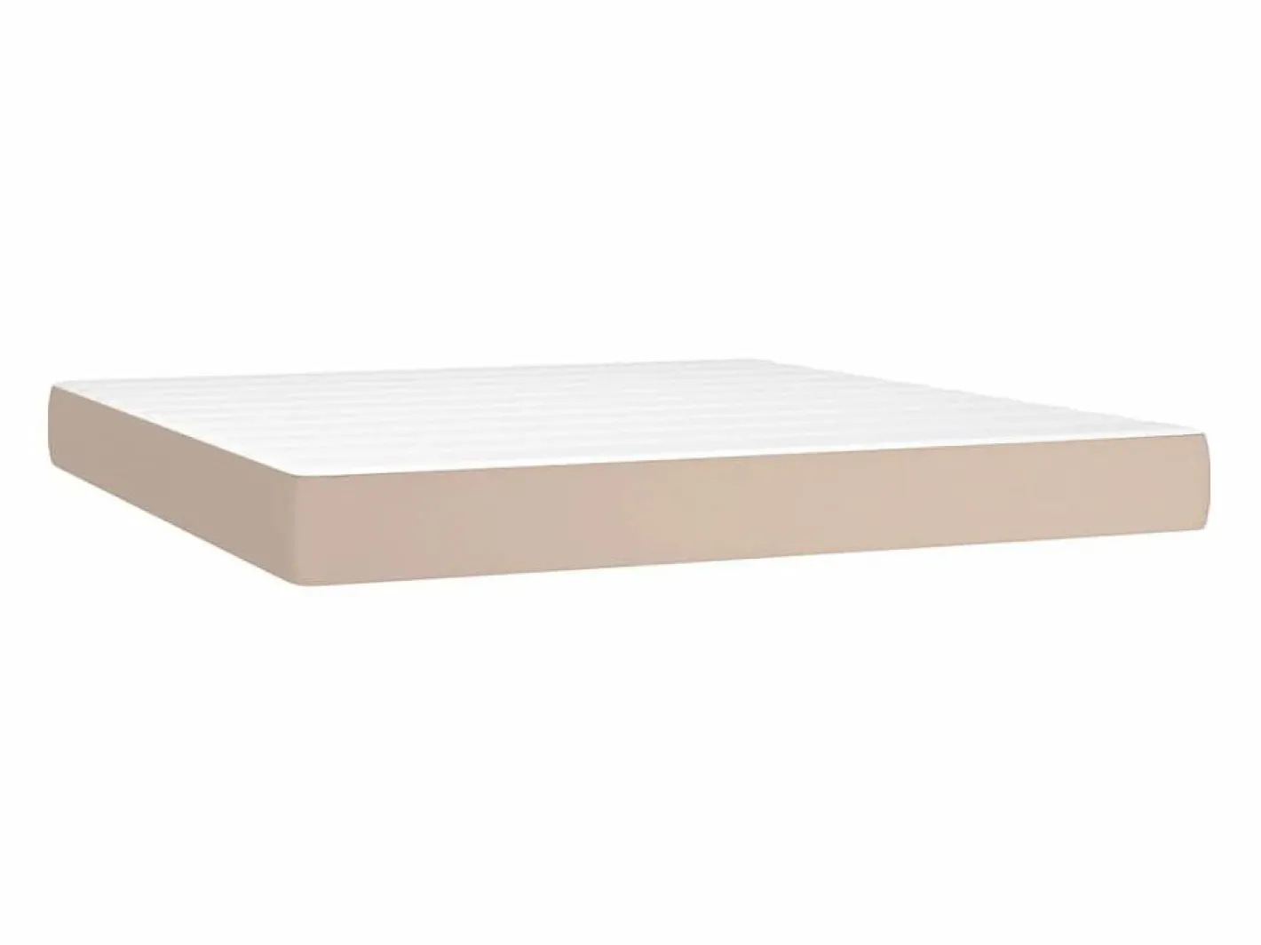 Clicnbuy Cama box spring colchón LED cuero sintético capuchino 160x200cm Marru00f3n Hot