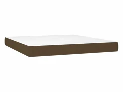 Clicnbuy Cama box spring colchón luces LED tela marrón oscuro 180x200cm New