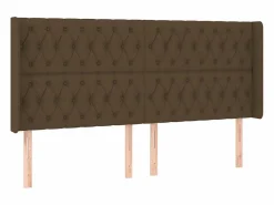 Clicnbuy Cama box spring colchón luces LED tela marrón oscuro 180x200cm New