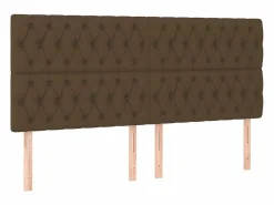 Cama box spring colchón luces LED tela marrón oscuro 180x200cm^Clicnbuy Sale