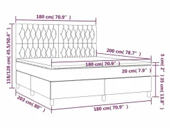 Cama box spring colchón luces LED tela marrón oscuro 180x200cm^Clicnbuy Sale