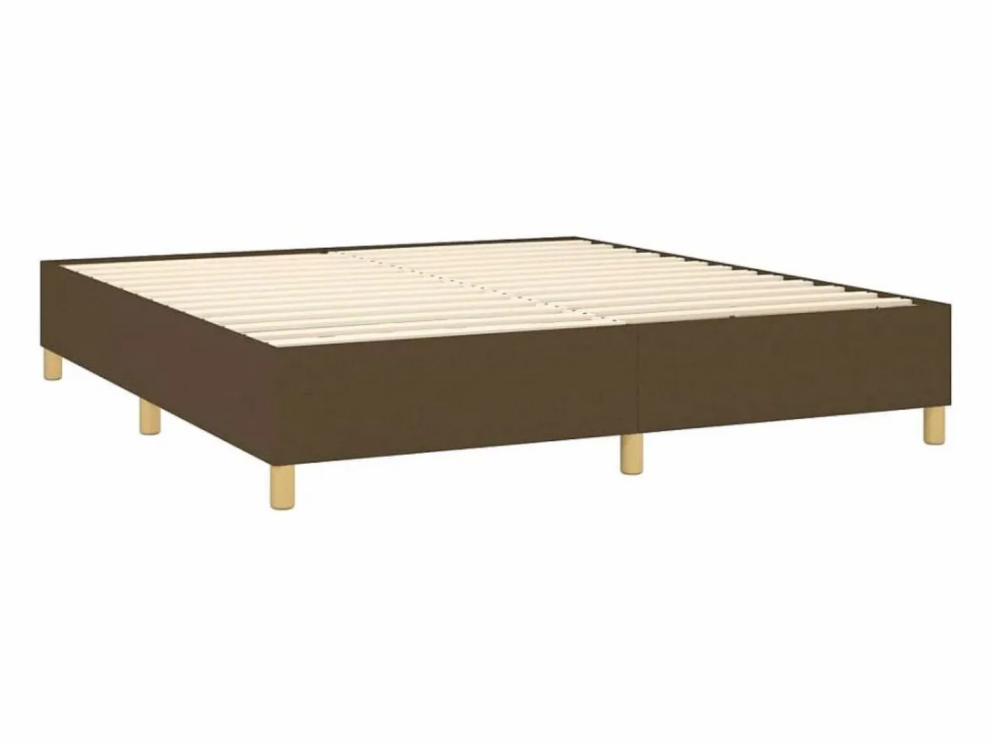 Clicnbuy Somier Tapizado|Somier - 160X200Cm|Cama box spring colchón luces LED tela marrón oscuro 160x200cm