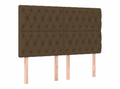 Clicnbuy Somier Tapizado|Somier - 160X200Cm|Cama box spring colchón luces LED tela marrón oscuro 160x200cm