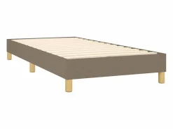 Clicnbuy Cama box spring colchón y luces LED tela gris taupe 90x190 cm Topo Hot