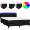 Clicnbuy Cama box spring colchón y luces LED tela negro 140x190 cm Hot