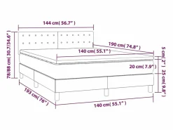 Clicnbuy Cama box spring colchón y luces LED tela negro 140x190 cm Hot