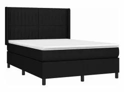 Clicnbuy Cama box spring colchón y luces LED tela negro 140x190 cm Discount