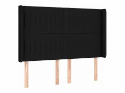 Clicnbuy Cama box spring colchón y luces LED tela negro 140x190 cm Discount