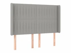 Clicnbuy Cama box spring colchón y luces LED tela gris claro 140x190 cm Best