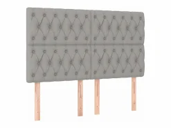 Cama box spring colchón y luces LED tela gris claro 140x190 cm^Clicnbuy Clearance