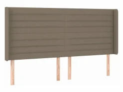 Cama box spring colchón y luces LED tela gris taupe 180x200 cm^Clicnbuy Hot