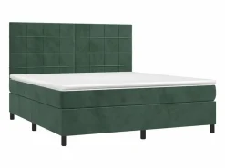 Cama box spring colchón y LED terciopelo oscuro 160x200cm^Clicnbuy Hot