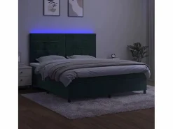Cama box spring colchón y LED terciopelo oscuro 160x200cm^Clicnbuy Hot