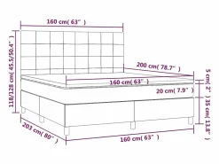 Cama box spring colchón y LED terciopelo oscuro 160x200cm^Clicnbuy Hot