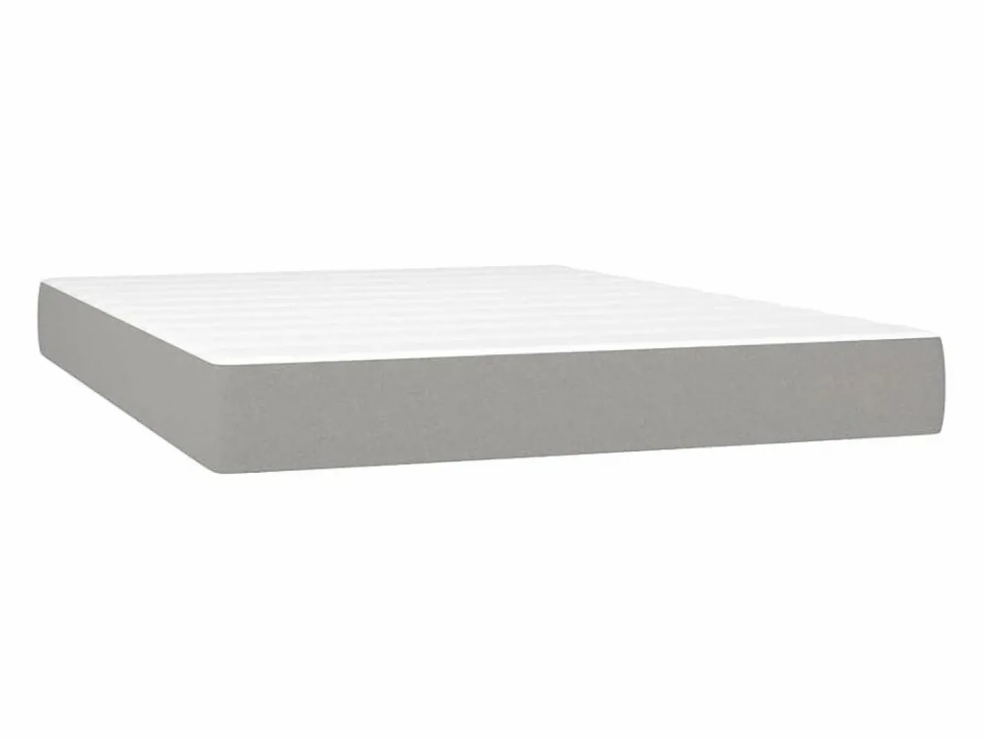 Clicnbuy Somier Tapizado|Somier - 140X190Cm|Cama box spring colchón y luces LED tela gris claro 140x190 cm