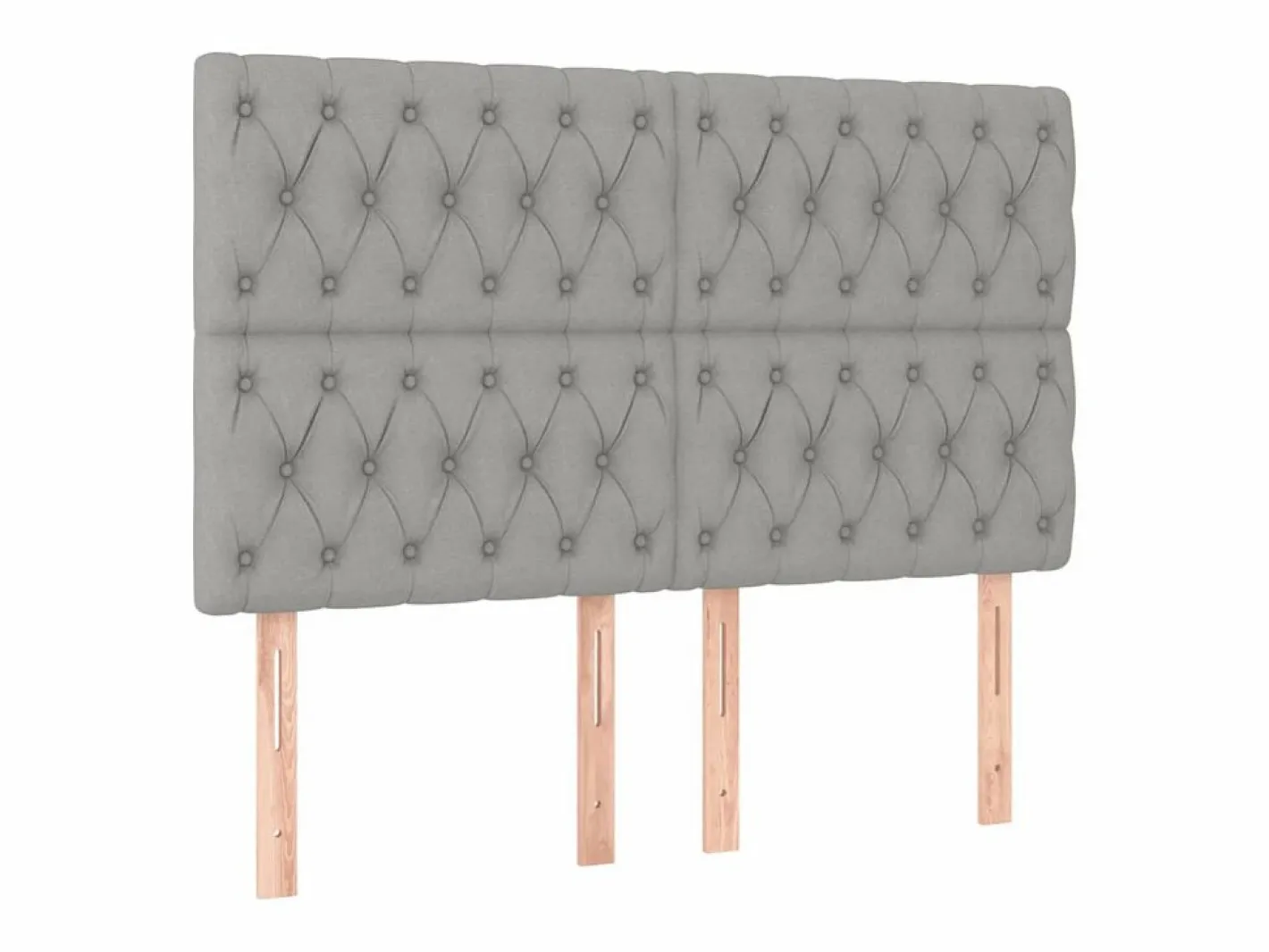 Clicnbuy Somier Tapizado|Somier - 140X190Cm|Cama box spring colchón y luces LED tela gris claro 140x190 cm