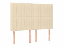 Clicnbuy Cama box spring colchón y luces LED tela crema 140x190 cm Best