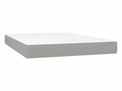 Clicnbuy Cama box spring colchón y luces LED tela gris claro 140x190 cm Hot