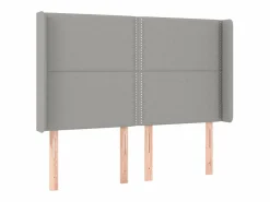 Clicnbuy Cama box spring colchón y luces LED tela gris claro 140x190 cm Hot