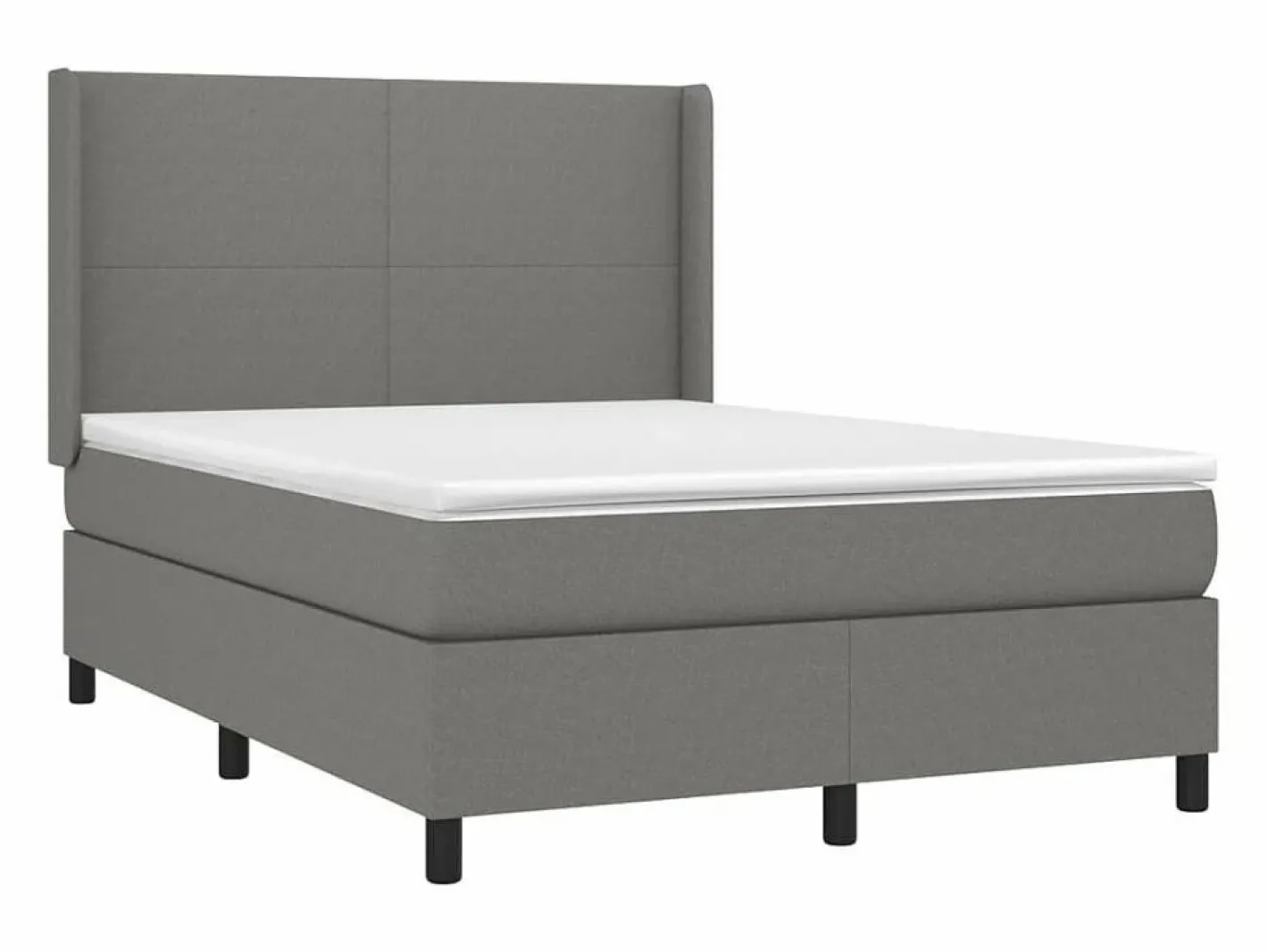 Cama box spring colchón y luces LED tela gris oscuro 140x190 cm^Clicnbuy Hot