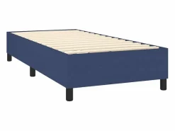 Clicnbuy Cama box spring colchón y luces LED tela azul 90x190 cm Best