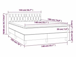 Cama box spring colchón y luces LED tela gris claro 140x190 cm^Clicnbuy Sale