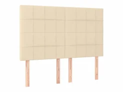 Cama box spring colchón y luces LED tela crema 140x190 cm^Clicnbuy Best