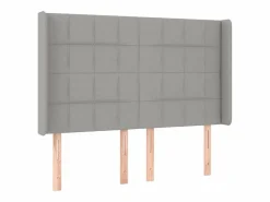 Cama box spring colchón y luces LED tela gris claro 140x190 cm^Clicnbuy Sale