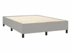 Clicnbuy Somier Tapizado|Somier - 140X190Cm|Cama box spring colchón y luces LED tela gris claro 140x190 cm