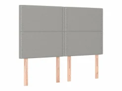 Clicnbuy Cama box spring colchón y luces LED tela gris claro 140x190 cm Hot