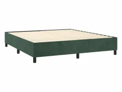 Cama box spring colchón y LED terciopelo oscuro 160x200cm^Clicnbuy Outlet