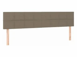 Clicnbuy Cama box spring colchón y luces LED tela gris taupe 180x200 cm Clearance