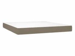 Cama box spring colchón y luces LED tela gris taupe 180x200 cm^Clicnbuy Sale