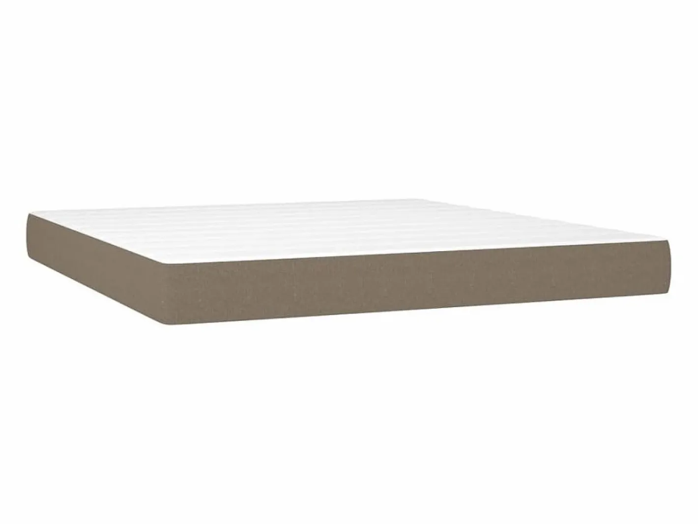 Clicnbuy Somier - 180X200Cm|Cama box spring colchón y luces LED tela gris taupe 180x200 cm