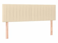 Clicnbuy Cama box spring colchón y luces LED tela crema 140x190 cm Hot
