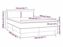 Cama box spring colchón y luces LED tela gris claro 140x190 cm^Clicnbuy Clearance
