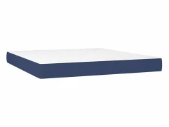 Clicnbuy Somier - 180X200Cm|Cama box spring colchón y luces LED tela azul 180x200 cm